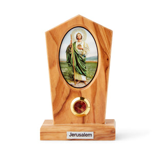 Solid Olive Wood Standing Plaque Depicting Jesus Made In The Holy Land Bethlehem - Small