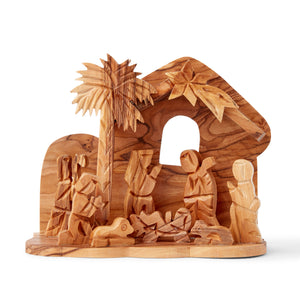 Nativity Scene Handmade In Bethlehem From Olive Wood