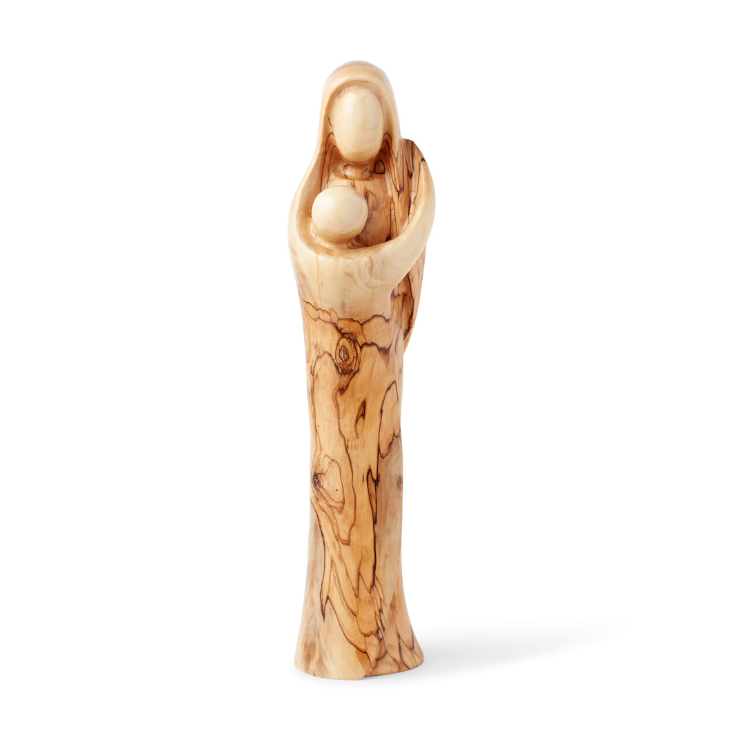 Extra Large Faceless Holy Family Statue Handmade Out Of Olive Wood In The City Of Bethlehem The Holy Land