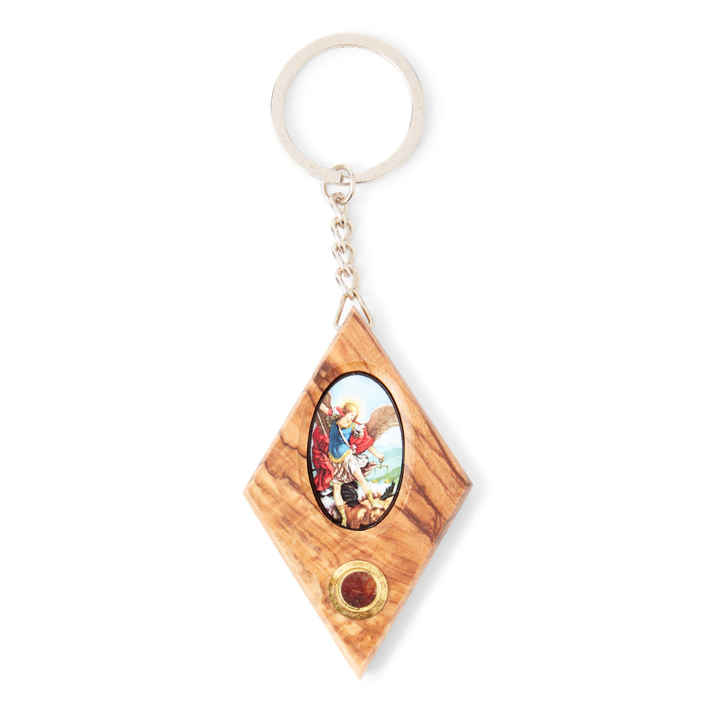 Angel Picture Olive Wood Keyring With Incense Made In The Holy Land Bethlehem