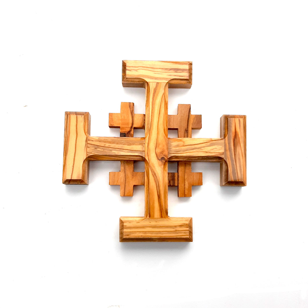 Olive Wood Jerusalem Cross OWC - Various Sizes