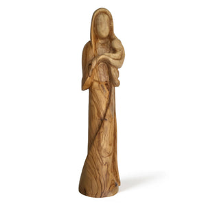 Mary And Jesus, Mother And Child Statue Handmade Out Of Olive Wood In The City Of Bethlehem The Holy Land - XL