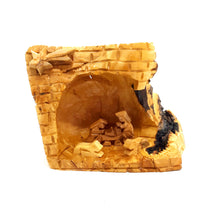 Load image into Gallery viewer, Hand Carved Small Olive Wood Cave Nativity Scene With Star From Bethlehem - NAV II
