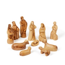 Load image into Gallery viewer, Nativity Scene Figures Hand Carved From Olive Wood Made In Bethlehem, Holy Land
