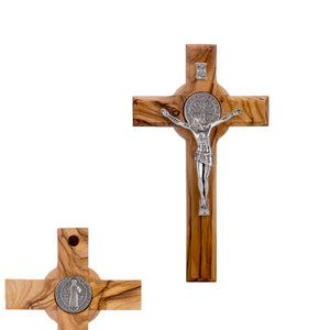 Saint Benedict Olive Wood Cross. Made In Bethlehem OWC 013 - Various Sizes