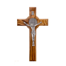 画像をギャラリービューアに読み込む, Saint Benedict Olive Wood Cross. Made In Bethlehem OWC 013 - Various Sizes
