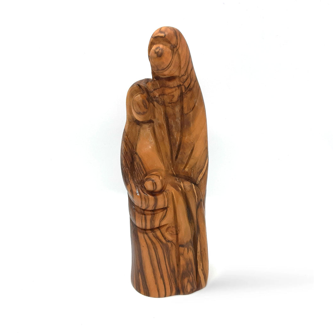 Faceless Holy Family Statue Handmade Out Of Olive Wood In The City Of Bethlehem - OWH 104