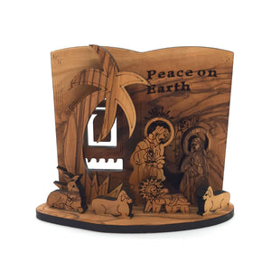 Nativity Scene Decoration Handmade In Bethlehem From Olive Wood - OWO 030