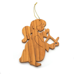 Angel With Musical Triangle Christmas Decoration Made From Olive Wood In The Holy Land Bethlehem