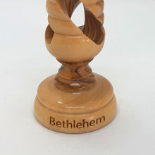 Load image into Gallery viewer, Hand Carved Olive Wood Candlestick Made In Bethlehem The Holy Land - OWS 003
