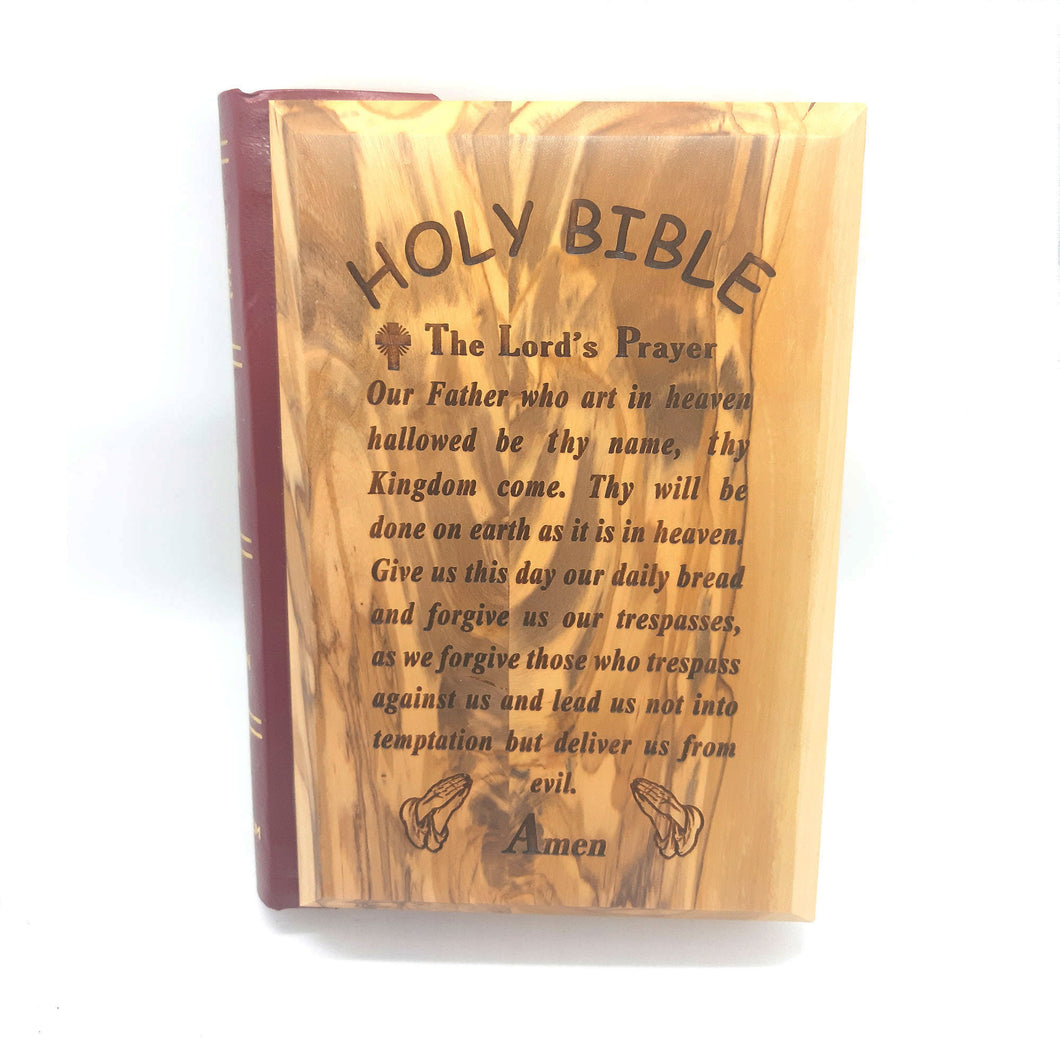 Olive Wood Cover Bible - English