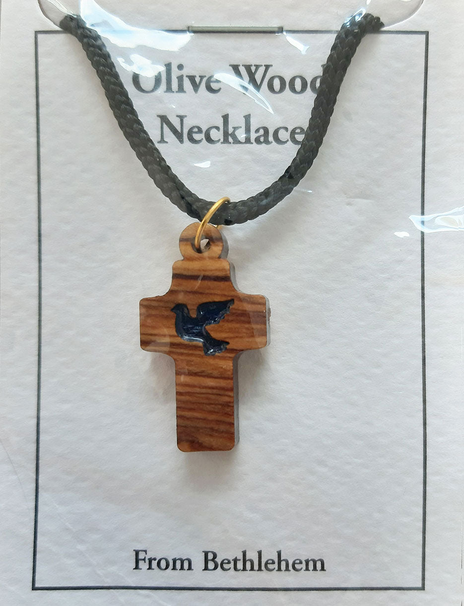 Olive Wood Dove Cut Out Necklace