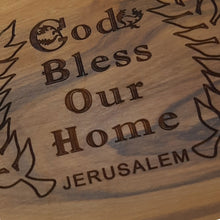 Load image into Gallery viewer, Olive Wood &#39;God Bless Our Home&#39; Box Hand Made In The Holy land Bethlehem
