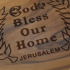 Olive Wood 'God Bless Our Home' Box Hand Made In The Holy land Bethlehem