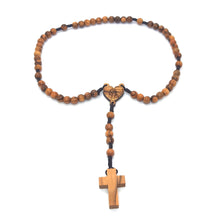 Load image into Gallery viewer, Plain Olive Wood Rosary With Heart Made in Bethlehem OWR 001
