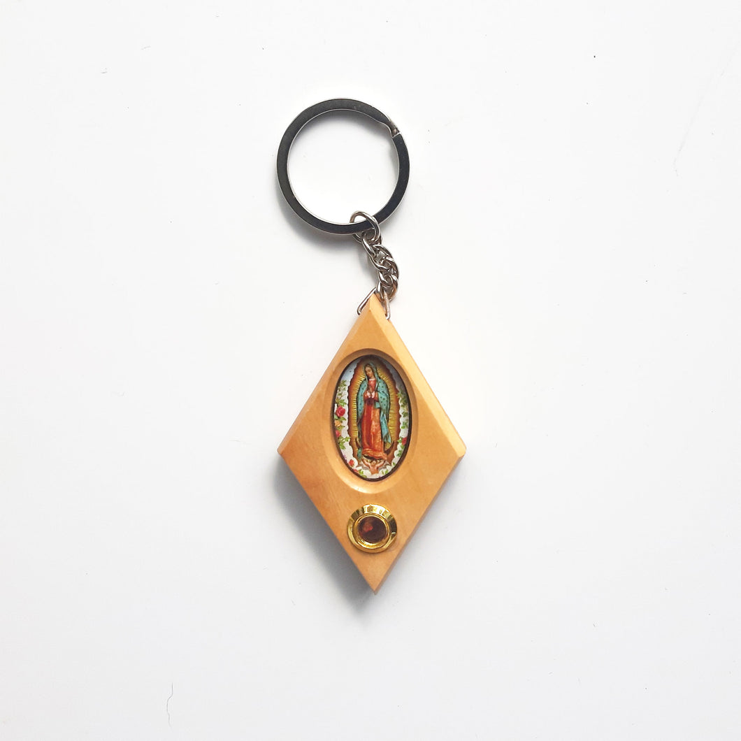 Holy Mother Picture Olive Wood Keyring With Incense Made In The Holy Land Bethlehem