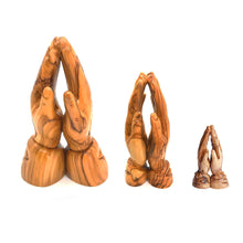 Load image into Gallery viewer, Handmade Olive Wood Praying Hands From Bethlehem The Holy Land Small OWP 001
