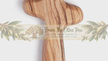 Load and play video in Gallery viewer, Hand Carved Olive Wood Comfort Holding Cross Made In Bethlehem - VARIOUS SIZES

