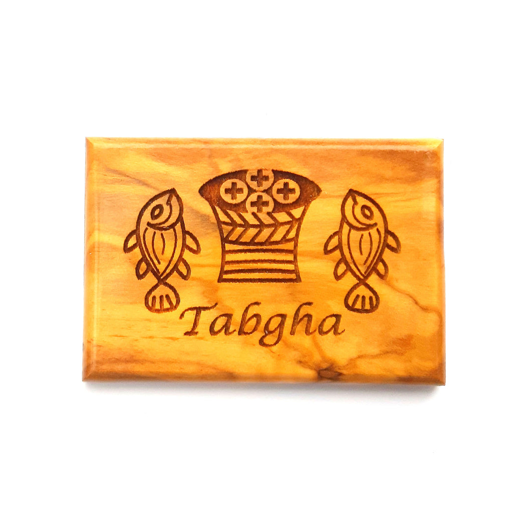 Tabgha Rectangular Hand Crafted Olive Wood Fridge Magnet