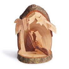 Load image into Gallery viewer, Natural Wooden Nativity Scene Decoration Handmade In Bethlehem From Olive Wood
