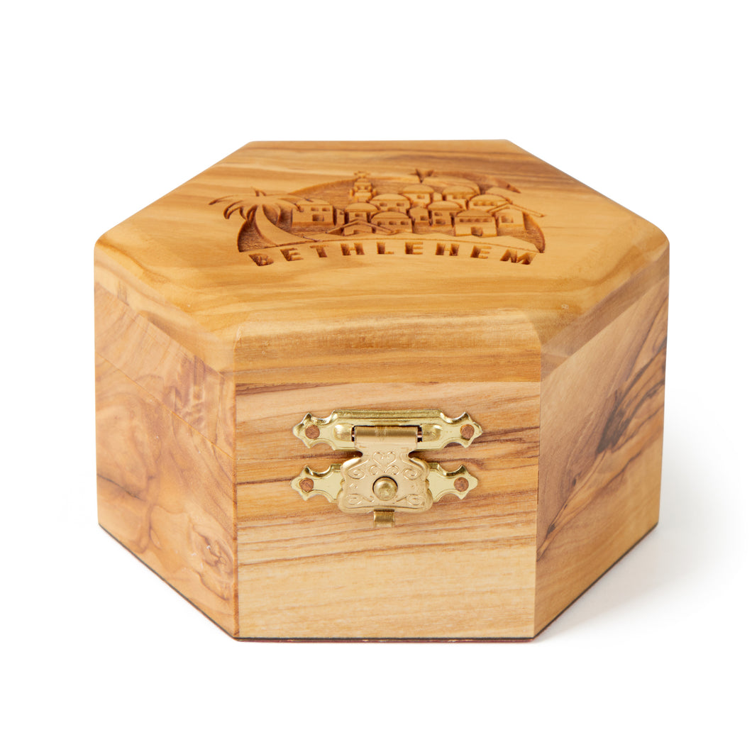 Bethlehem Olive Wood Trinket Box Hand Made In The Holy land Bethlehem