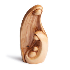 Hand carved Olive Wood Faceless Holy Family Statue Of Joseph Protecting His Family OWH 011