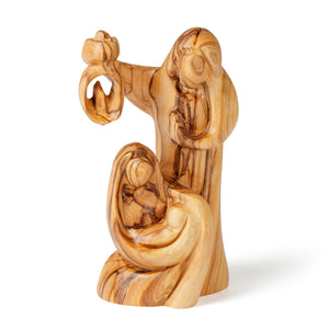 Holy Family Statue With Lantern Handmade Out Of Olive Wood In The City Of Bethlehem The Holy Land