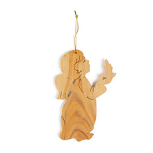 Load image into Gallery viewer, Angel With Candle Christmas Decoration Made From Olive Wood In The Holy Land Bethlehem
