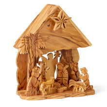 Load image into Gallery viewer, Hand Carved Olive Wood Musical Nativity Made In The Holy Land Bethlehem OWO 015

