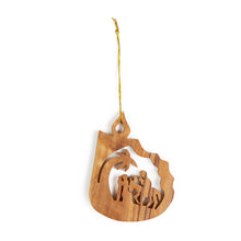 Load image into Gallery viewer, Flight To Egypt 2D Christmas Tree Decoration Made From Olive Wood In Bethlehem OWO 066
