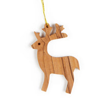 Load image into Gallery viewer, Reindeer Christmas Decoration Made From Olive Wood In The Holy Land Bethlehem
