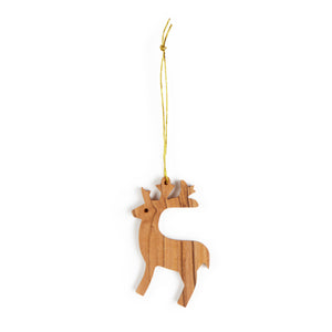 Reindeer Christmas Decoration Made From Olive Wood In The Holy Land Bethlehem OWO 055