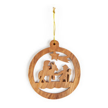 Load image into Gallery viewer, Flight To Egypt Christmas Tree Decoration Made From Olive Wood In Bethlehem

