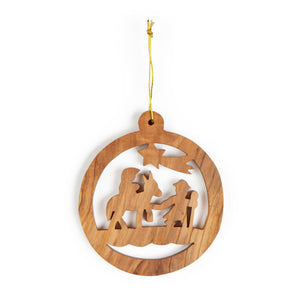 Flight To Egypt Christmas Tree Decoration Made From Olive Wood In Bethlehem