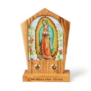 Products Solid Olive Wood Standing Plaque Depicting Mother Mary In The Holy land Bethlehem - Medium