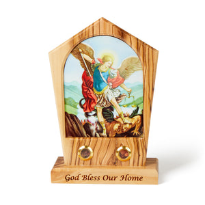 Solid Olive Wood Standing Plaque Depicting An Angel Made In The Holy land Bethlehem - Medium