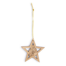 Load image into Gallery viewer, Star Holy Family Olive Wood Christmas Tree Decoration
