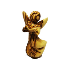Load image into Gallery viewer, Hand carved olive wood angel made in Bethlehem, unique grain
