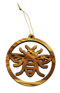 Manchester bee olive wood decoration, made in Bethlehem