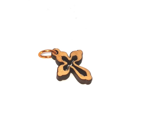 Handmade in Bethlehem olive wood cross pendant 