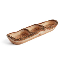 Load image into Gallery viewer, Natural Finish Triple Olive Wood Serving Bowls
