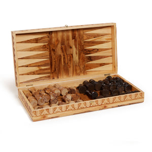 Chess Board, Handmade Olive Wood Chess Board With Detailed Individually Carved Figures Deluxe OWZ 001