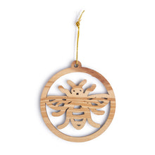 Load image into Gallery viewer, Olive Wood Manchester Bee Ornament Decoration
