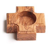 Load image into Gallery viewer, Handmade Olive Wood Cross Tea Light Holder, Candle Holder
