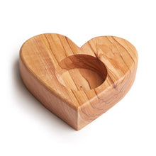Load image into Gallery viewer, Handmade Olive Wood Heart Shape Tea Light Holder, Hand Carved Candle Holder
