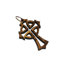 Load image into Gallery viewer, Handmade in Bethlehem olive wood cross pendant 
