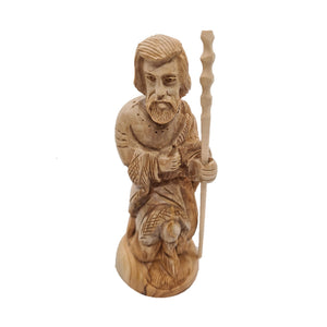 Detailed Joseph, hand made from olive wood in Bethlehem