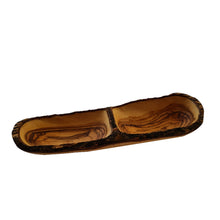 Load image into Gallery viewer, Natural Finish Double Olive Wood Serving Bowls
