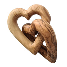 画像をギャラリービューアに読み込む, Love Hearts Entwined Linked Handmade Olive Wood Hearts of Love OWSN 016 017
