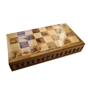 Chess Board, Handmade Olive Wood Chess Board With Detailed Individually Carved Figures Extra Large OWZ 001